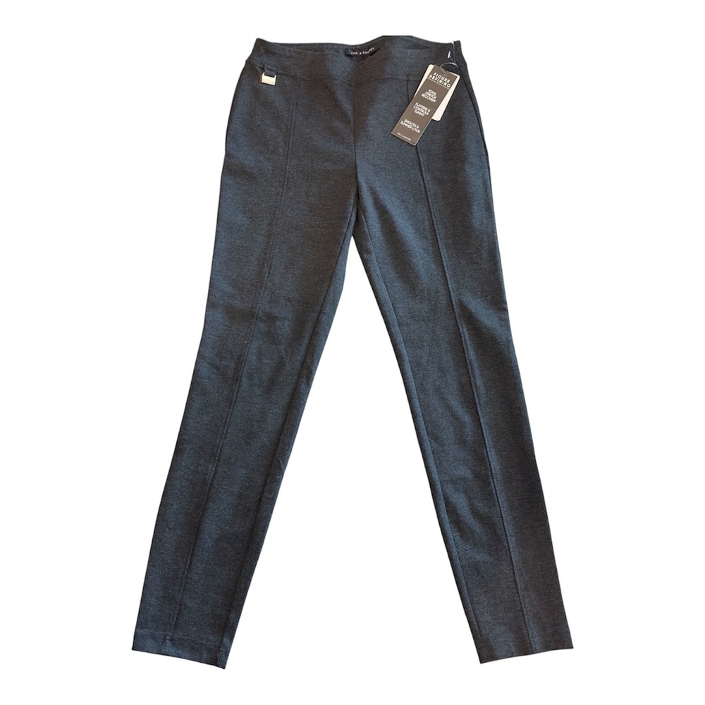 Zac & Rachel Womens Figure Defining Tummy Control Pull On Pants Gray Size M NWT